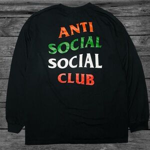 ANTI SOCIAL SOCIAL CLUB T Shirt Mens 2XL Long Sleeve Black XXL Crewneck